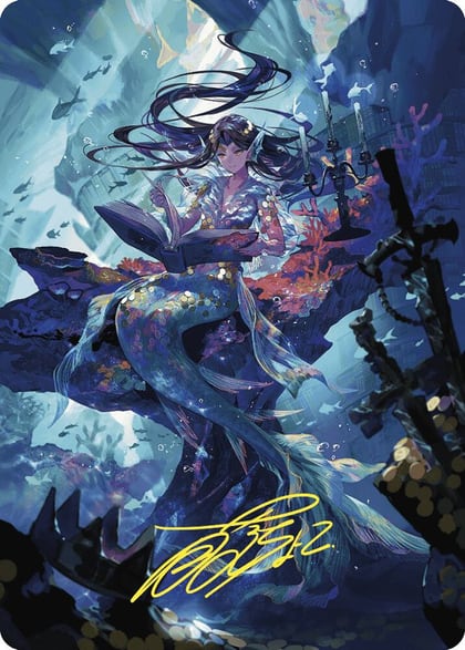 Rhystic Study Art Card (Gold-Stamped Signature), Art Series: Wilds of Eldraine 79