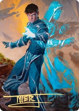 Jace, Mirror Mage Art Card (1/81) (Gold-Stamped Signature), Art Series: Zendikar Rising 1