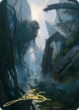 Swamp Art Card (14/81) (Gold-Stamped Signature), Art Series: Zendikar Rising 14