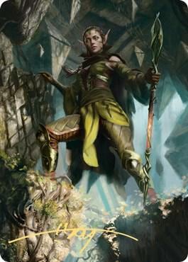 Nissa of Shadowed Boughs Art Card (5/81) (Gold-Stamped Signature), Art Series: Zendikar Rising 5