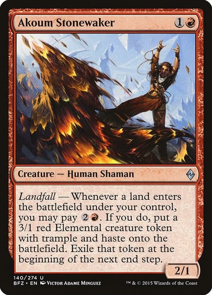 Akoum Stonewaker, Battle for Zendikar 140