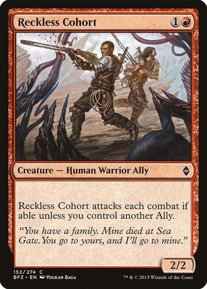 Reckless Cohort, Battle for Zendikar 152