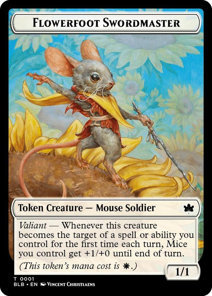 Flowerfoot Swordmaster Token, Bloomburrow 1
