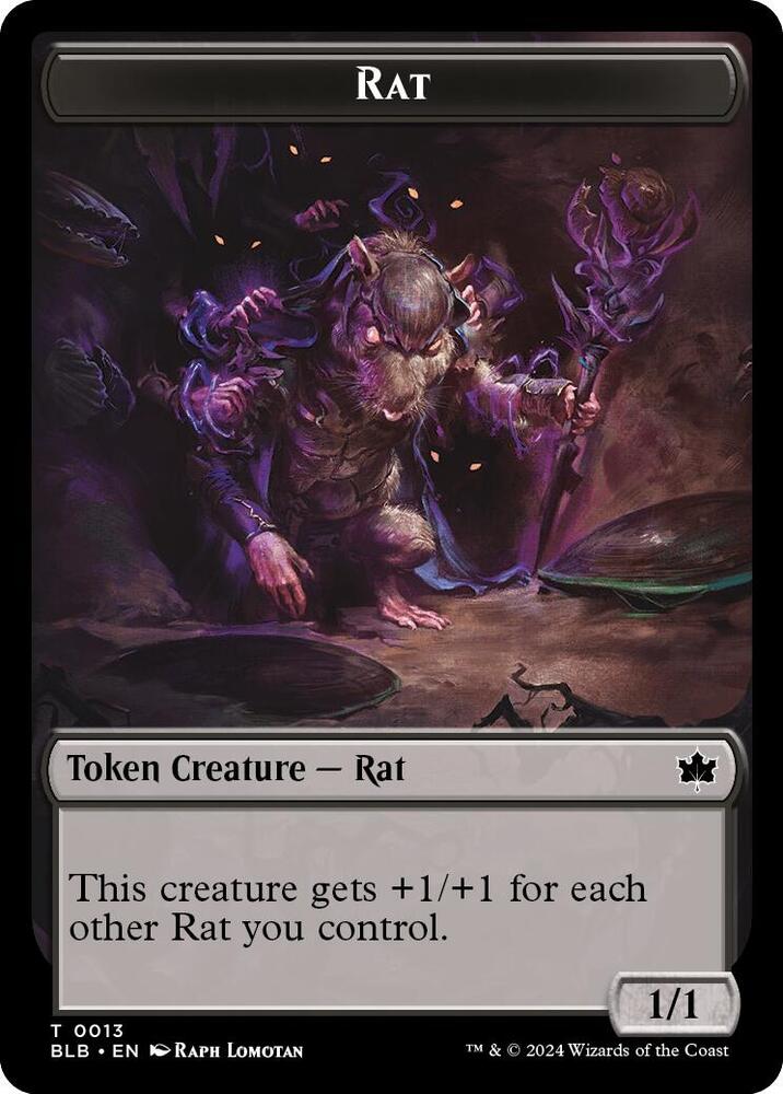 Rat // Splash Lasher Double-Sided Token, Bloomburrow 13 // 8