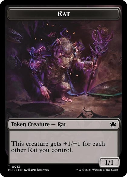 Rat // Splash Lasher Double-Sided Token, Bloomburrow 13 // 8