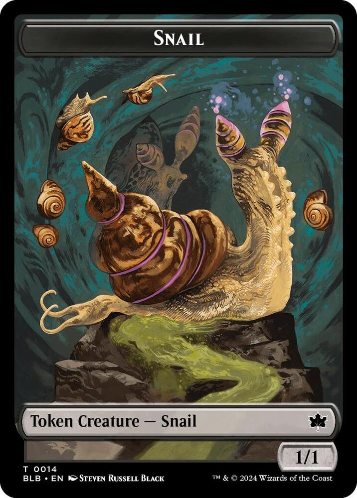Snail // Thundertrap Trainer Double-Sided Token, Bloomburrow 14 // 9
