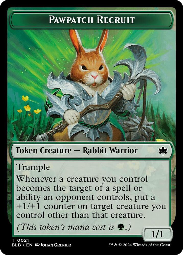 Pawpatch Recruit // Map Double-Sided Token, Bloomburrow 21 // 17