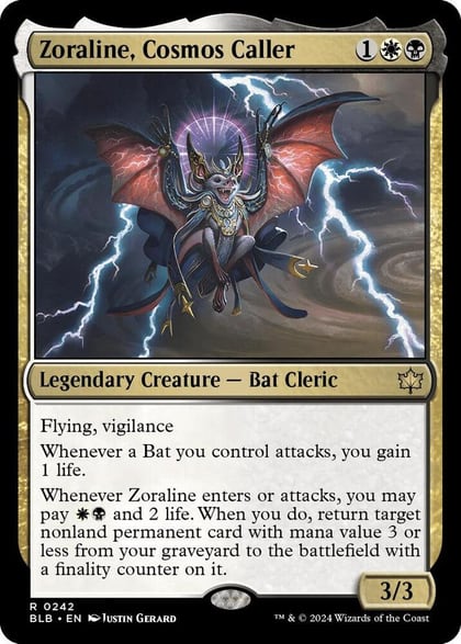 Zoraline, Cosmos Caller, Bloomburrow 242