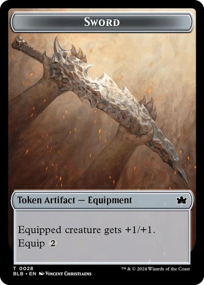Sword // Manifold Mouse Double-Sided Token, Bloomburrow 28 // 18