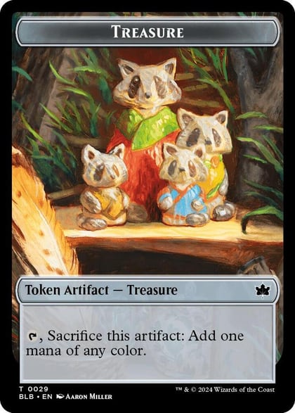 Treasure // Steampath Charger Double-Sided Token, Bloomburrow 29 // 19