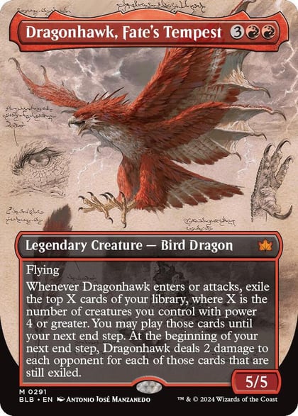 Dragonhawk, Fate's Tempest (Borderless), Bloomburrow 291