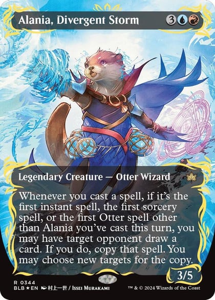 Alania, Divergent Storm (Borderless) (Raised Foil), Bloomburrow 344