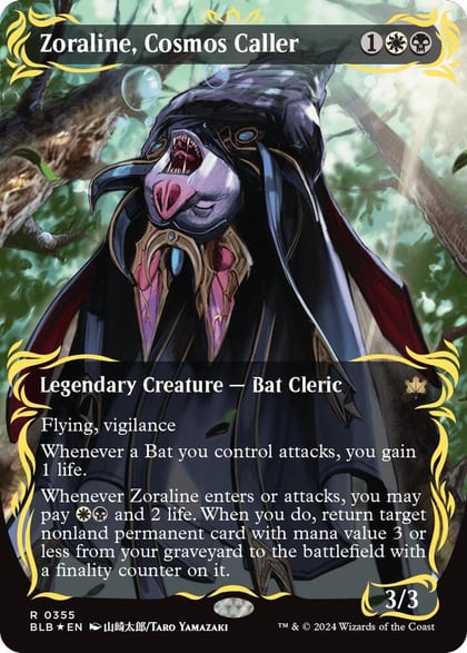 Zoraline, Cosmos Caller (Borderless) (Raised Foil), Bloomburrow 355