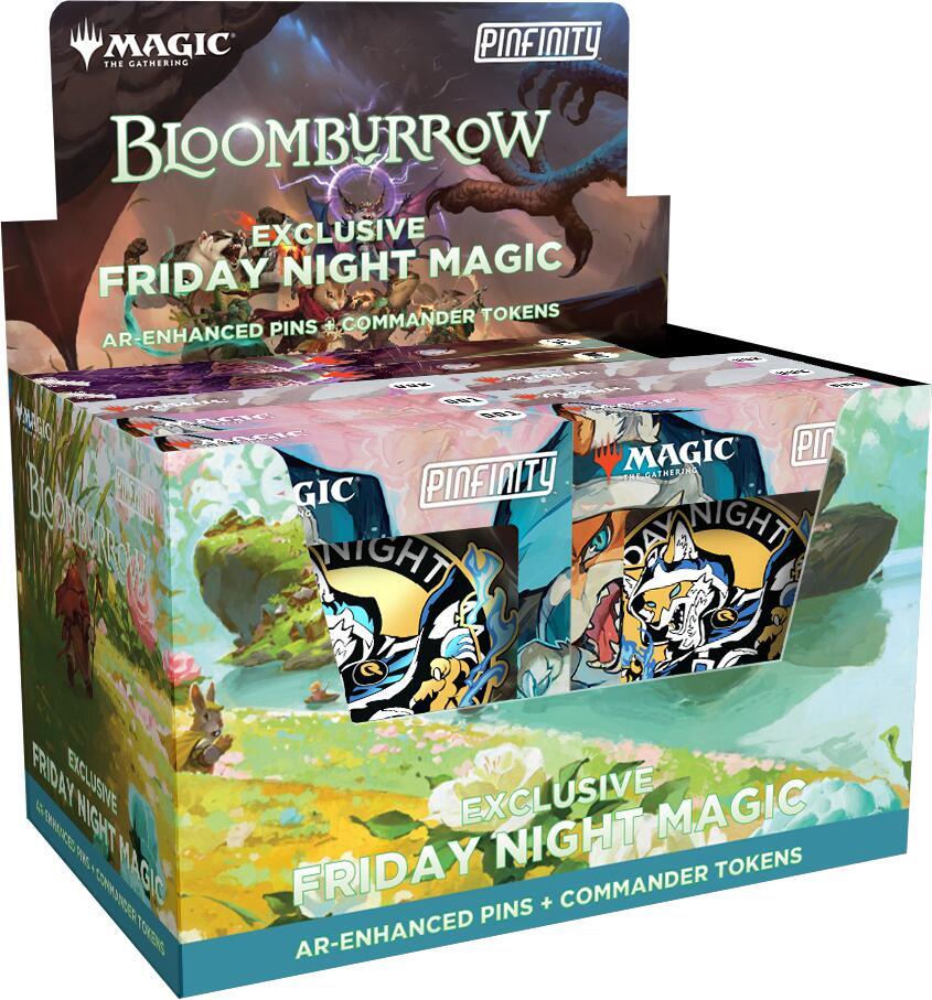 Bloomburrow - Pinfinity Friday Night Magic AR-Enhanced Pin + Commander Token Display, Bloomburrow P551405