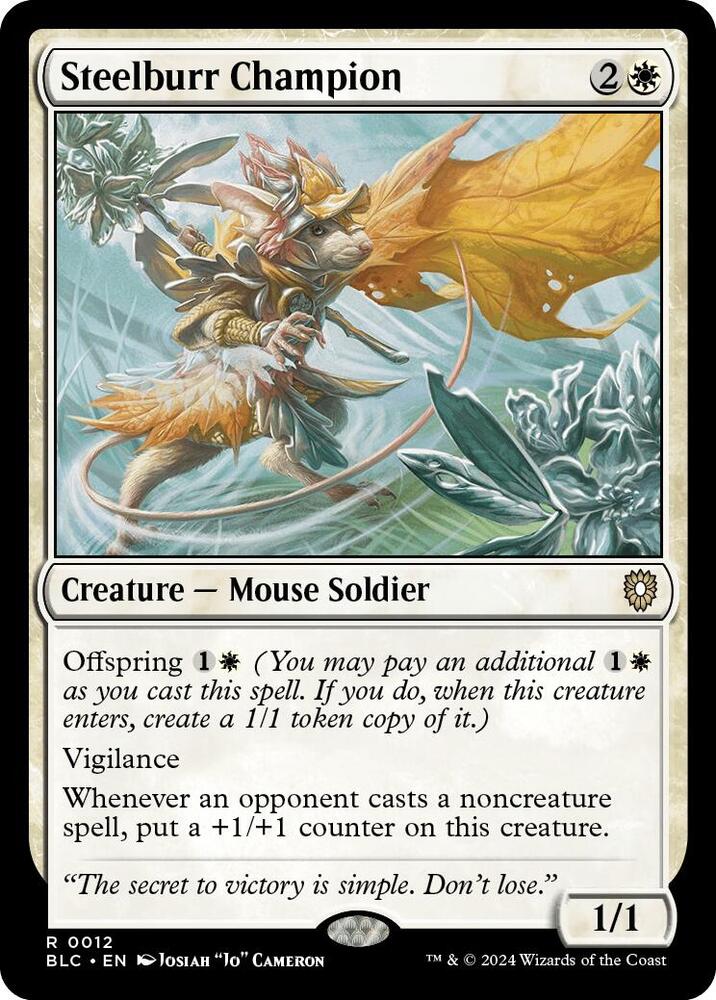 Steelburr Champion, Commander: Bloomburrow 12