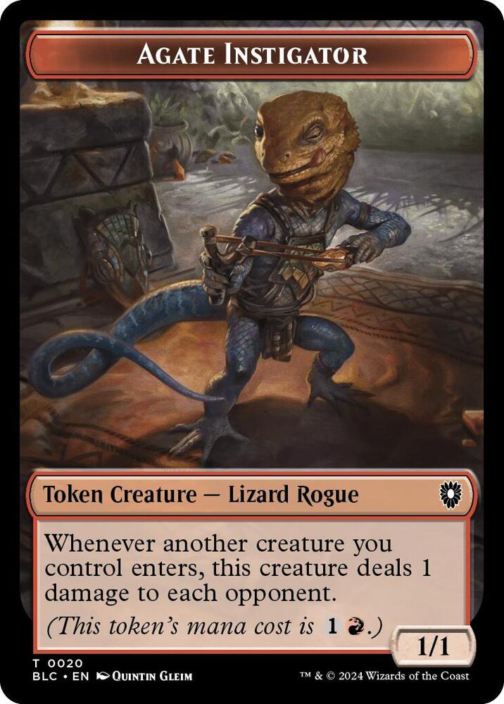 Agate Instigator // Rabbit Double-Sided Token, Commander: Bloomburrow 20 // 3