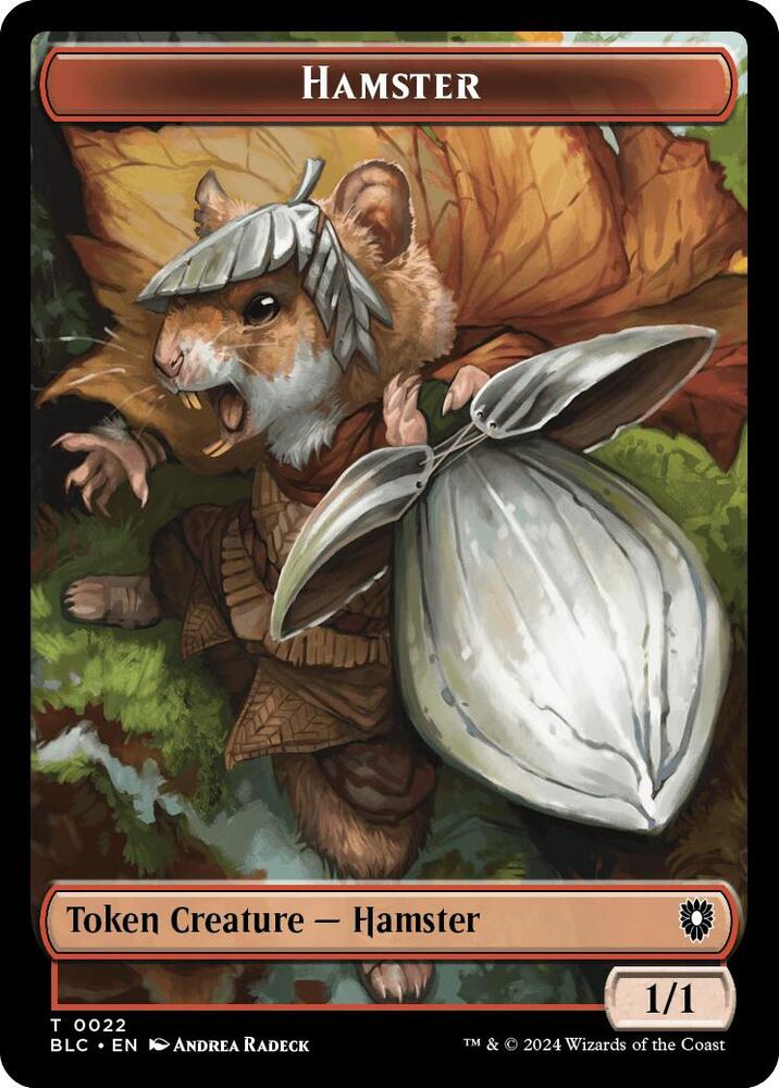 Hamster // Beast (0024) Double-Sided Token, Commander: Bloomburrow 22 // 24