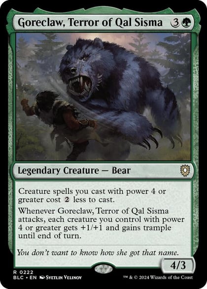 Goreclaw, Terror of Qal Sisma, Commander: Bloomburrow 222
