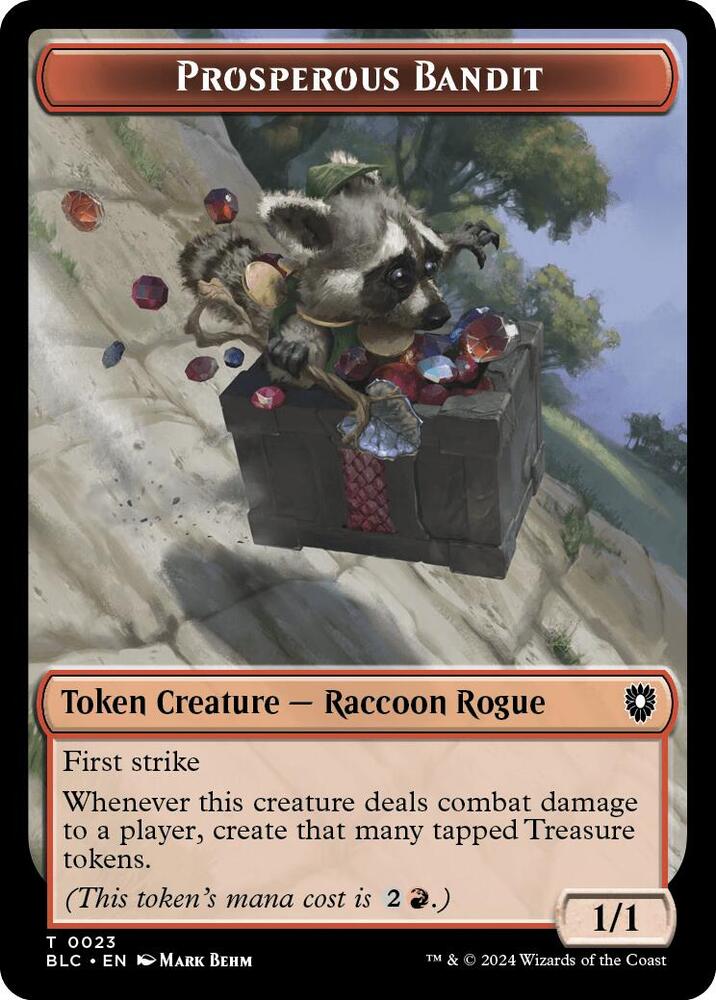 Prosperous Bandit // Treasure Double-Sided Token, Commander: Bloomburrow 23 // 29