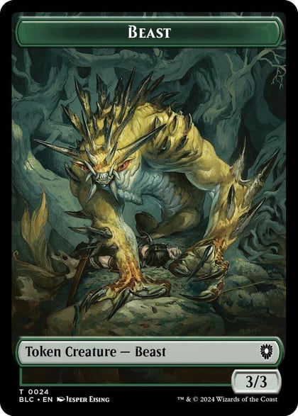 Beast (0024) // Treasure Double-Sided Token, Commander: Bloomburrow 24 // 29