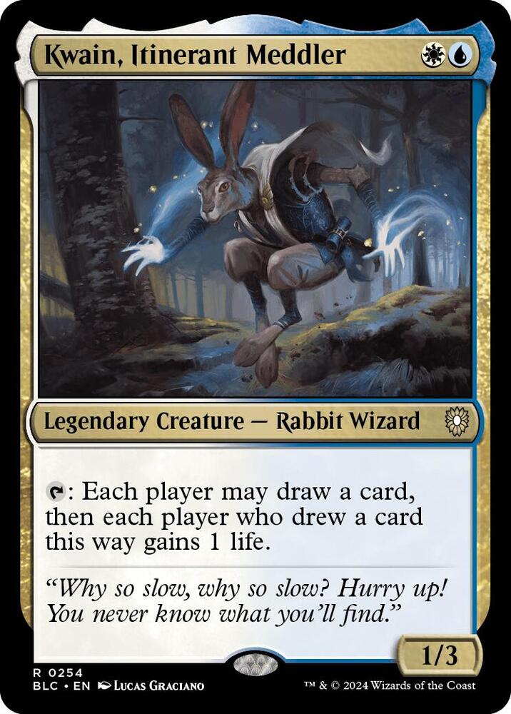 Kwain, Itinerant Meddler, Commander: Bloomburrow 254