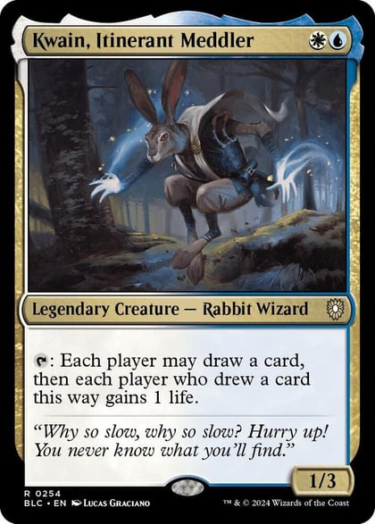 Kwain, Itinerant Meddler, Commander: Bloomburrow 254
