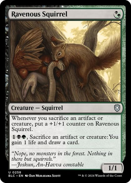 Ravenous Squirrel, Commander: Bloomburrow 258