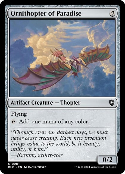 Ornithopter of Paradise, Commander: Bloomburrow 281