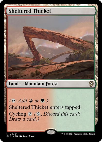 Sheltered Thicket, Commander: Bloomburrow 330