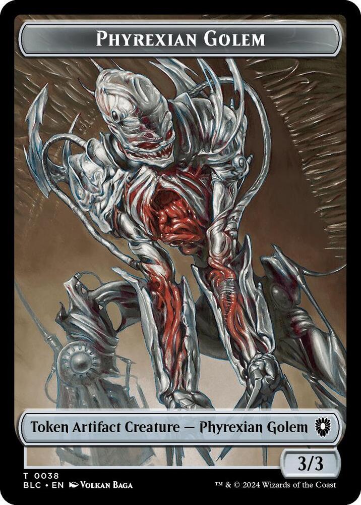 Phyrexian Golem // Faerie Double-Sided Token, Commander: Bloomburrow 38 // 12