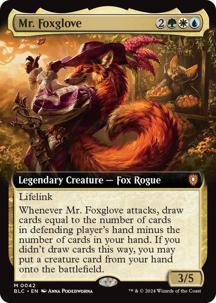 Mr. Foxglove (Extended Art), Commander: Bloomburrow 42