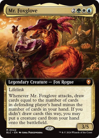 Mr. Foxglove (Extended Art), Commander: Bloomburrow 42