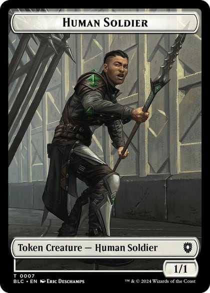 Human Soldier // Wolf (0035) Double-Sided Token, Commander: Bloomburrow 7 // 35
