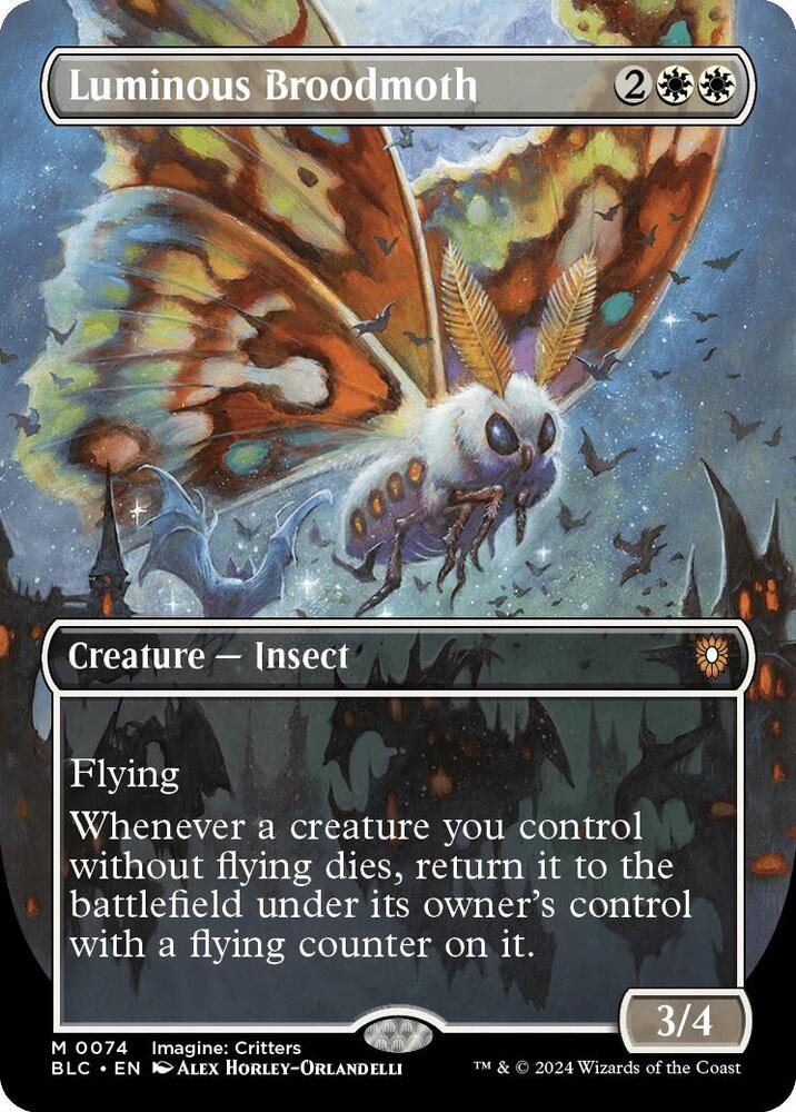 Luminous Broodmoth (Borderless), Commander: Bloomburrow 74