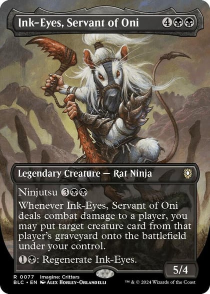 Ink-Eyes, Servant of Oni (Borderless), Commander: Bloomburrow 77