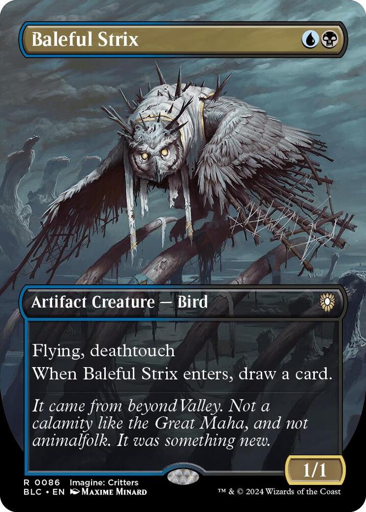 Baleful Strix (Borderless), Commander: Bloomburrow 86