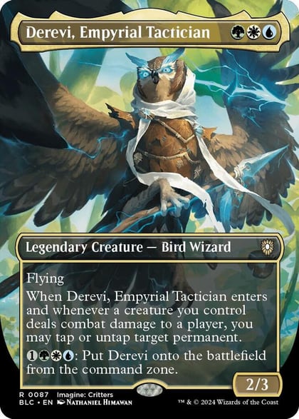 Derevi, Empyrial Tactician (Borderless), Commander: Bloomburrow 87