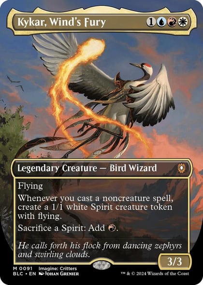 Kykar, Wind's Fury (Borderless), Commander: Bloomburrow 91
