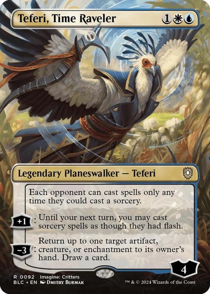 Teferi, Time Raveler (Borderless), Commander: Bloomburrow 92