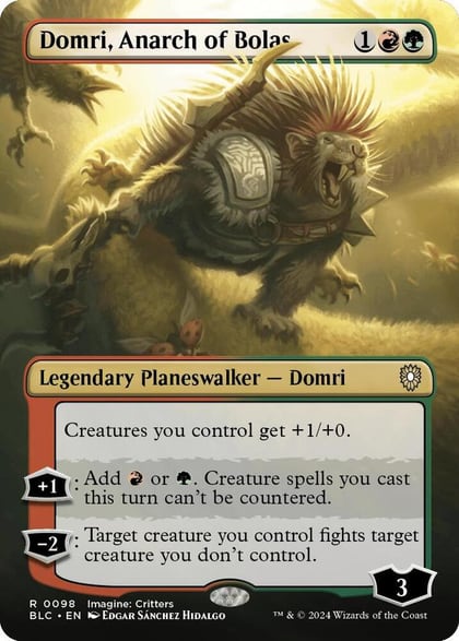 Domri, Anarch of Bolas (Borderless), Commander: Bloomburrow 98