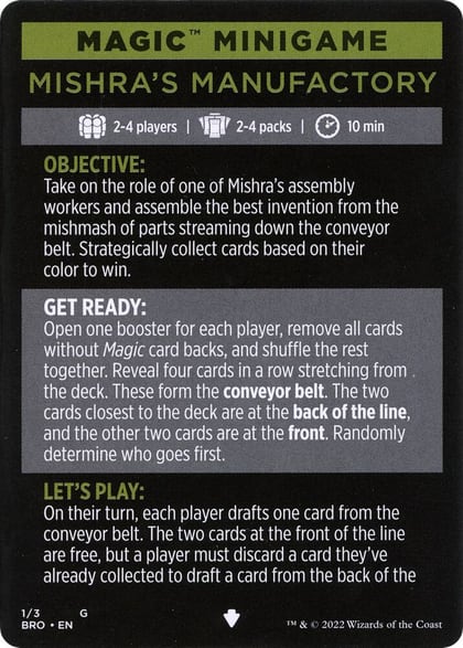 Magic Minigame: Mishra's Manufactory, The Brothers' War 1