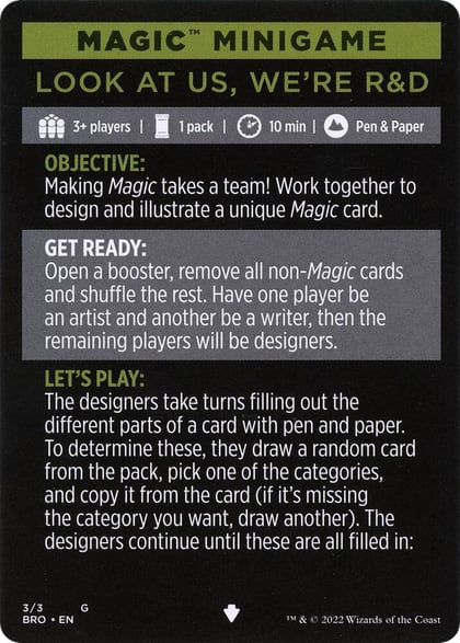 Magic Minigame: Look at Us, We're R&D, The Brothers' War 3
