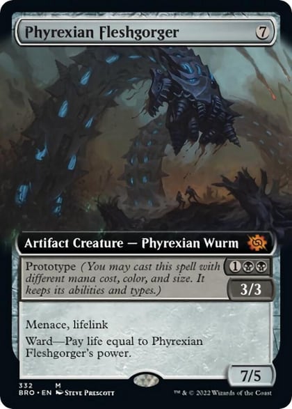 Phyrexian Fleshgorger (Extended Art), The Brothers' War 332