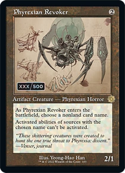 Phyrexian Revoker (Schematic) (Serial Numbered), The Brothers' War: Retro Frame Artifacts 103