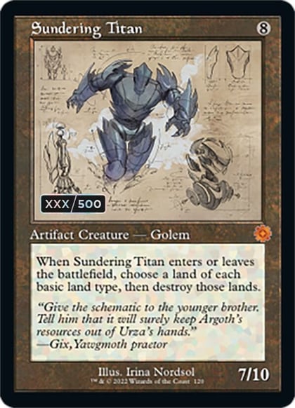 Sundering Titan (Schematic) (Serial Numbered), The Brothers' War: Retro Frame Artifacts 120
