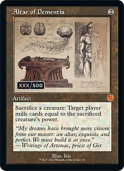 Altar of Dementia (Schematic) (Serial Numbered), The Brothers' War: Retro Frame Artifacts 66