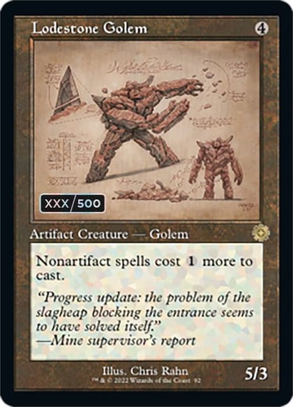 Lodestone Golem (Schematic) (Serial Numbered), The Brothers' War: Retro Frame Artifacts 92