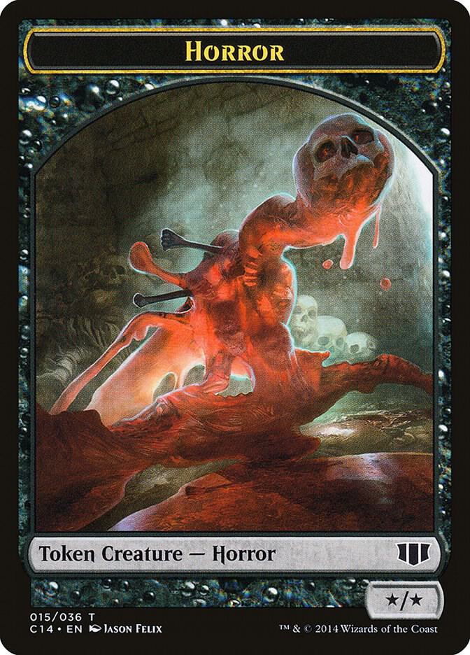 Horror // Zombie (016) Double-Sided Token, Commander 2014 15 // 16