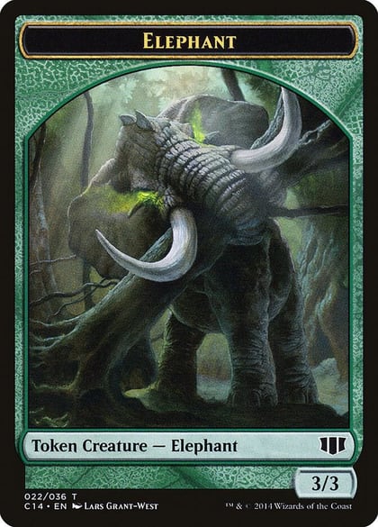 Elephant // Elf Warrior Double-Sided Token, Commander 2014 22 // 24