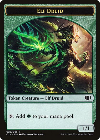 Elf Druid // Beast (020) Double-Sided Token, Commander 2014 23 // 20